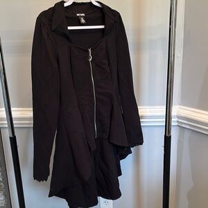 Black Women's high low coat.